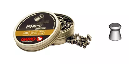 Пули для пневматического оружия Gamo Pro-Match cal.4,5, 250шт./уп., вес пули 0,49 гр.