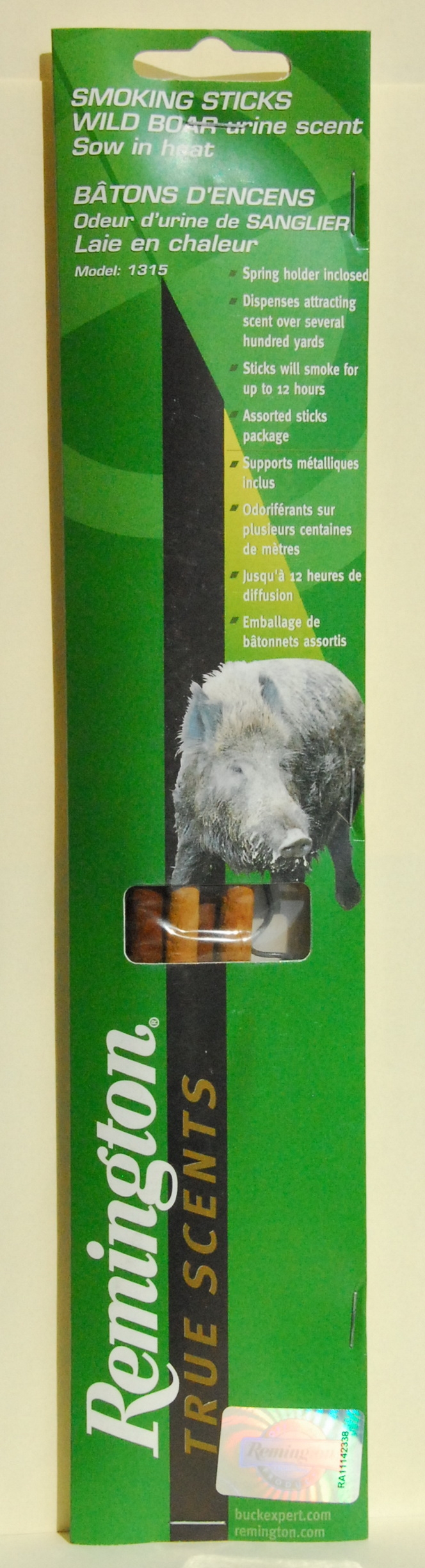 Приманка Remington для кабана - искуственный ароматизатор выделений самки, дымящ. палочки