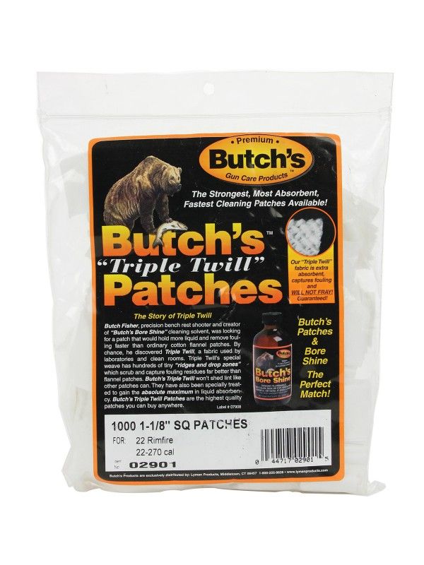Патчи Butch's для чистки .22-270 1000шт.