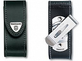 Чехол из нат.кожи Victorinox Leather Belt Pouch черный с застежкой на липучке