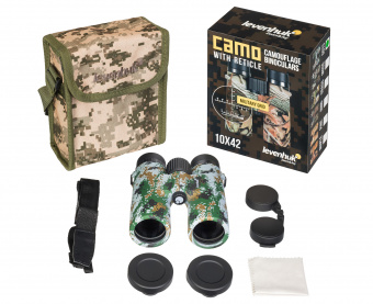 Бинокль камуфляжный Levenhuk Camo Dots 10x42 с сеткой