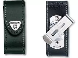 Чехол из нат.кожи Victorinox Leather Belt Pouch черный с застежкой на липучке