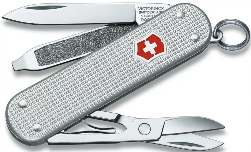 Нож перочинный Victorinox Classic Alox 58 мм 5 функций серебристый подарочная коробка