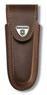 Чехол из нат.кожи Victorinox Leather Belt Pouch чёрный с застежкой на липучке