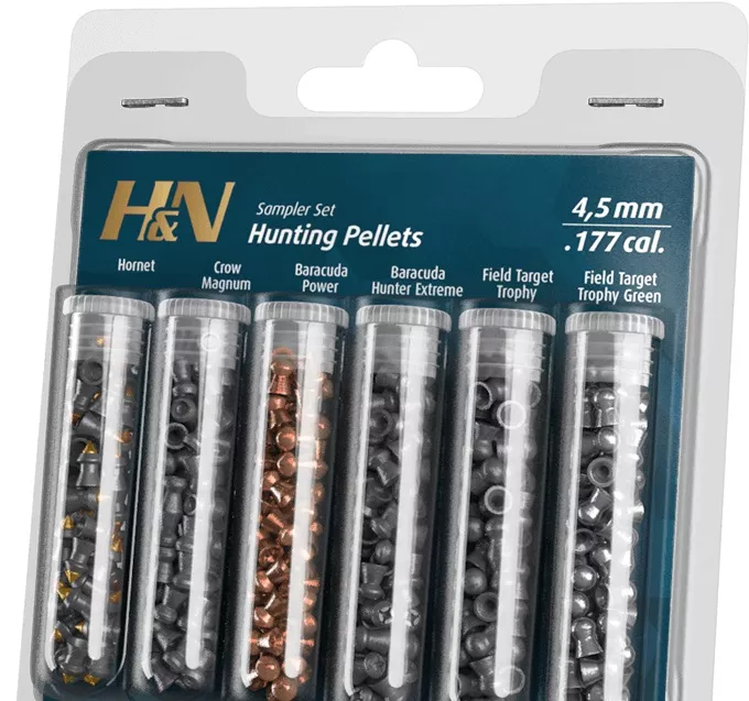 Набор пуль для пневматического оружия H&N Sampler hunting pellets cal. 4,5 6 видов пуль