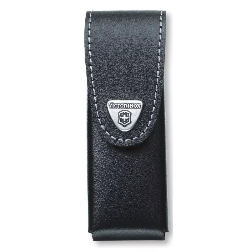 Чехол из нат.кожи Victorinox Leather Belt Pouch черный на липучке